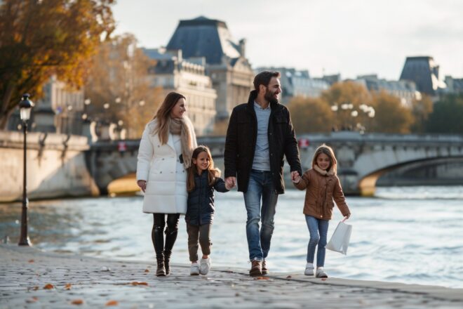 Image d'illustration. Une famille se balade à Paris