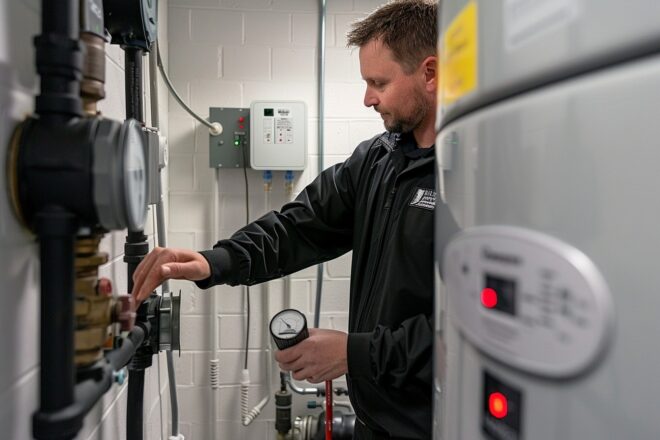 Image d'illustration. Technicien chauffe eaux