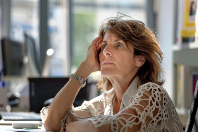 Image d'illustration. Femme souffrant de d'inconfort de la ménopause au travail