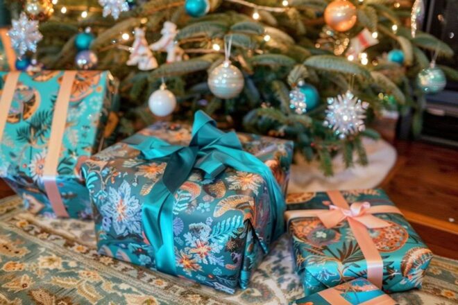 Image d'illustration. Cadeaux colorés sous le sapin de noël