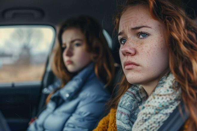 Image d'illustration. Adolescente mère voiture