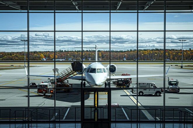 Image d'illustration. Avion sur le tarmac de l'aéroport.