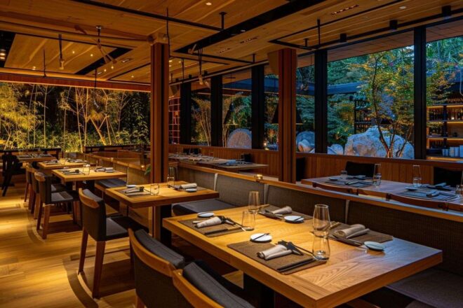 Intérieur de restaurant chaleureux