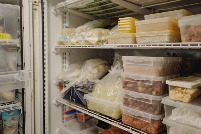 Image d'illustration. Congélateur domestique bien organisé