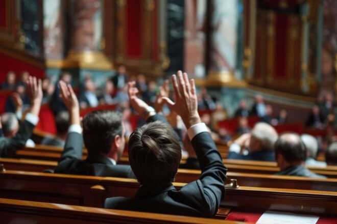 Gros plan de la séance parlementaire à l assemblée nationale française