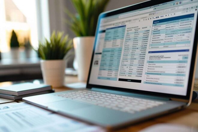 Gros plan d un écran d ordinateur affichant un formulaire de déclaration de taxes en ligne rempli