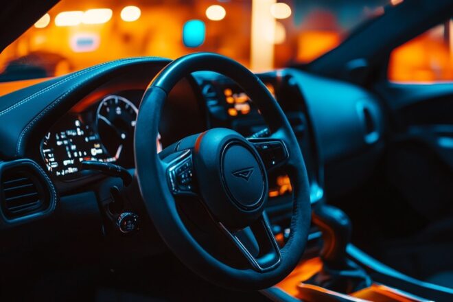 Image d'illustration. Intérieur de voiture grand angle