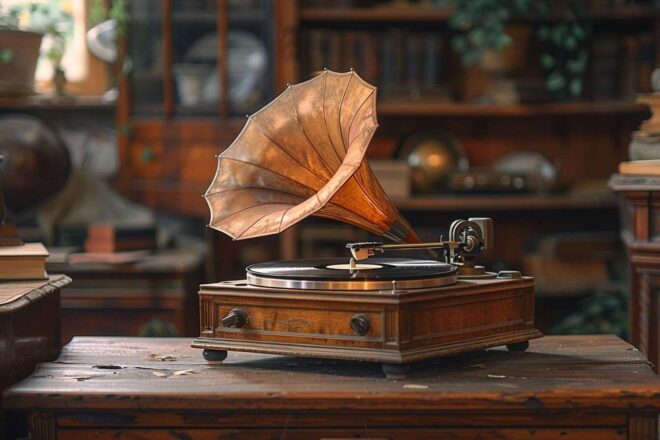 Image d'illustration. Tourne disque vinyle platine vintage grenier