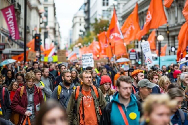 Manifestation pour les droits des travailleurs