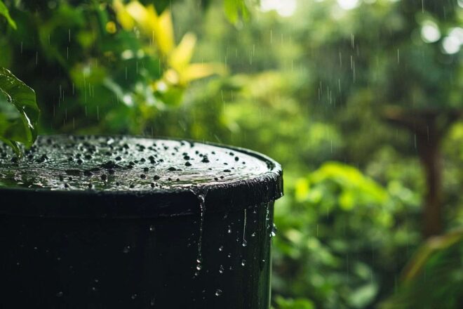 Bac récupération eau pluie jardin