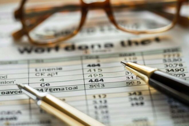 Feuille de calcul retraite gros plan