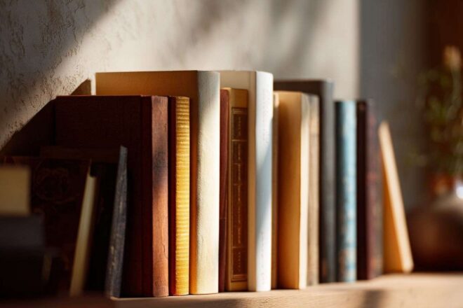 Collection de livres de divers genres sur une étagère