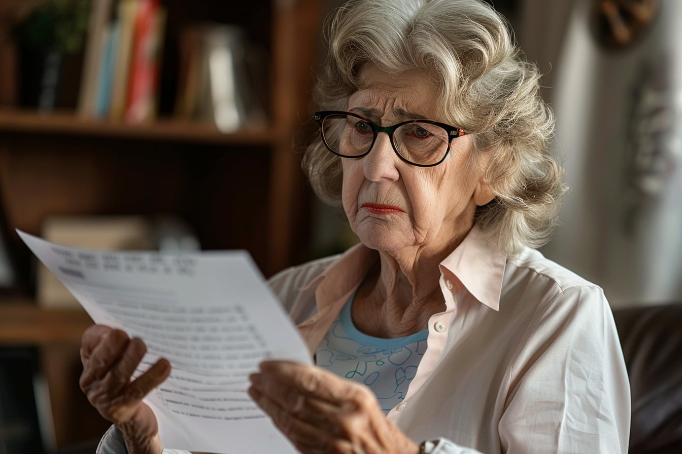 Image d'illustration. Femme senior lisant un document papier