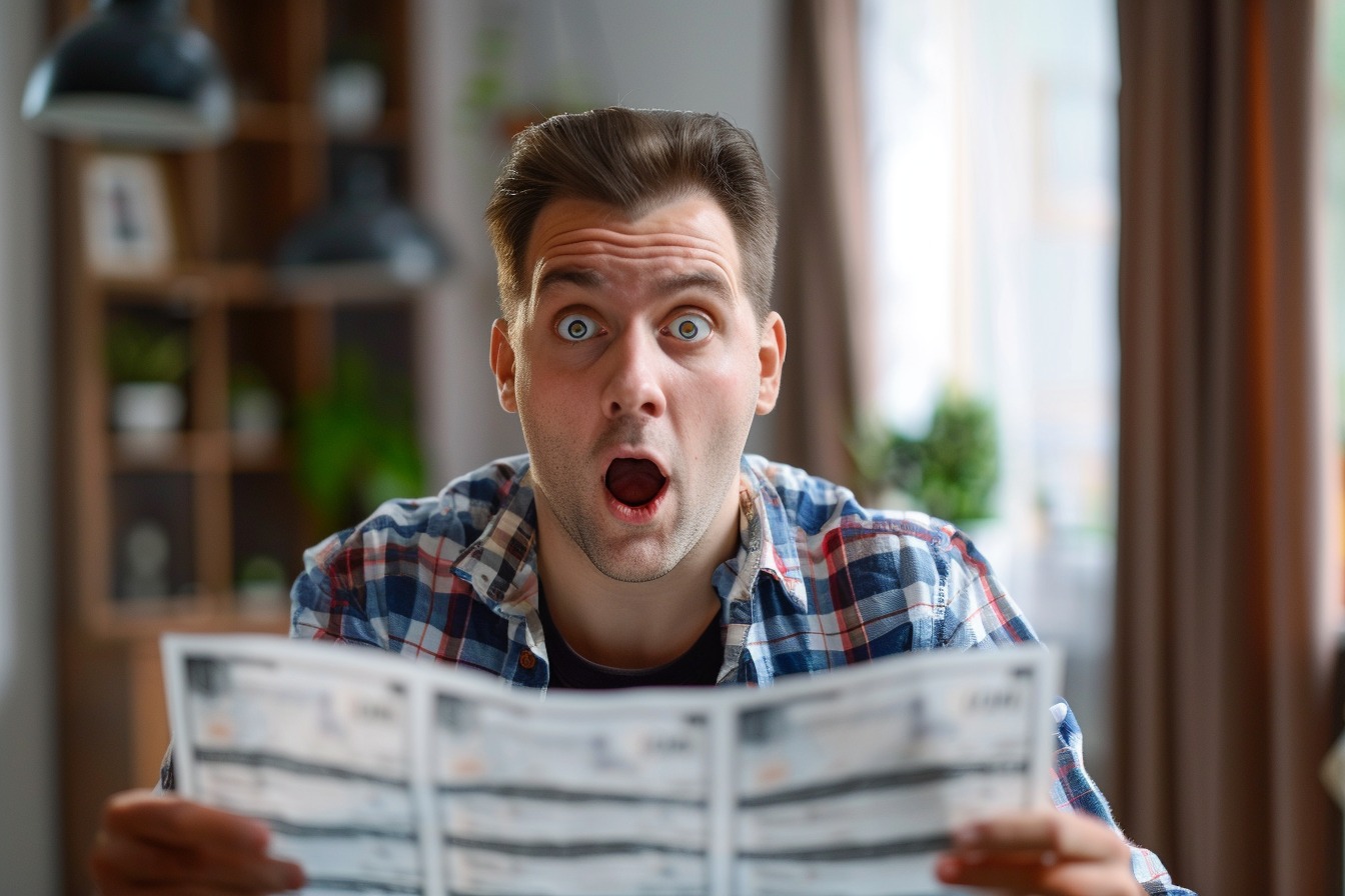 Image d'illustration. Un homme est sous le choc en lisant un document
