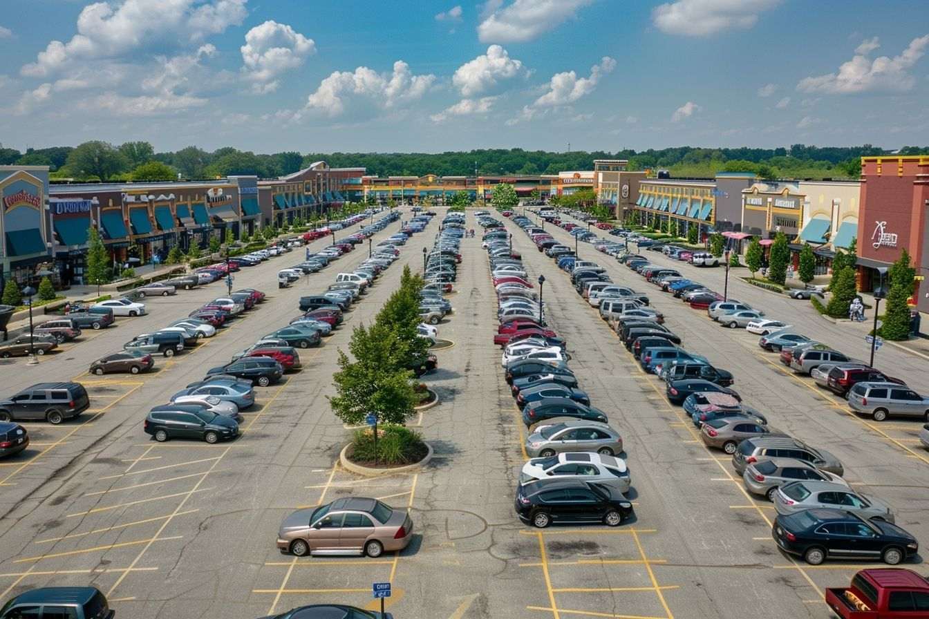 Image d'illustration. Vue aérienne du parking centre commercial