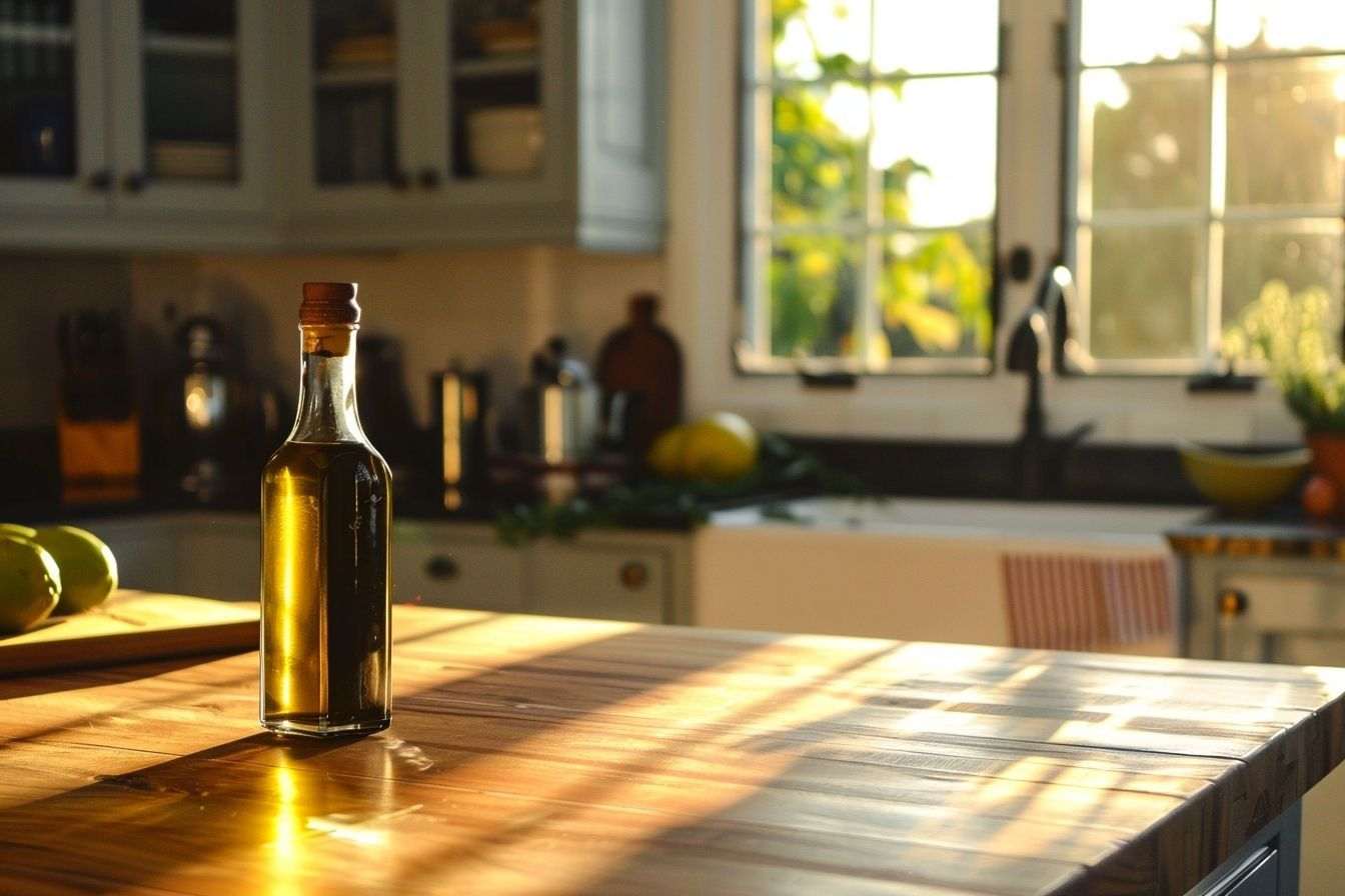 Image d'illustration. Bouteille d huile d olive élégante