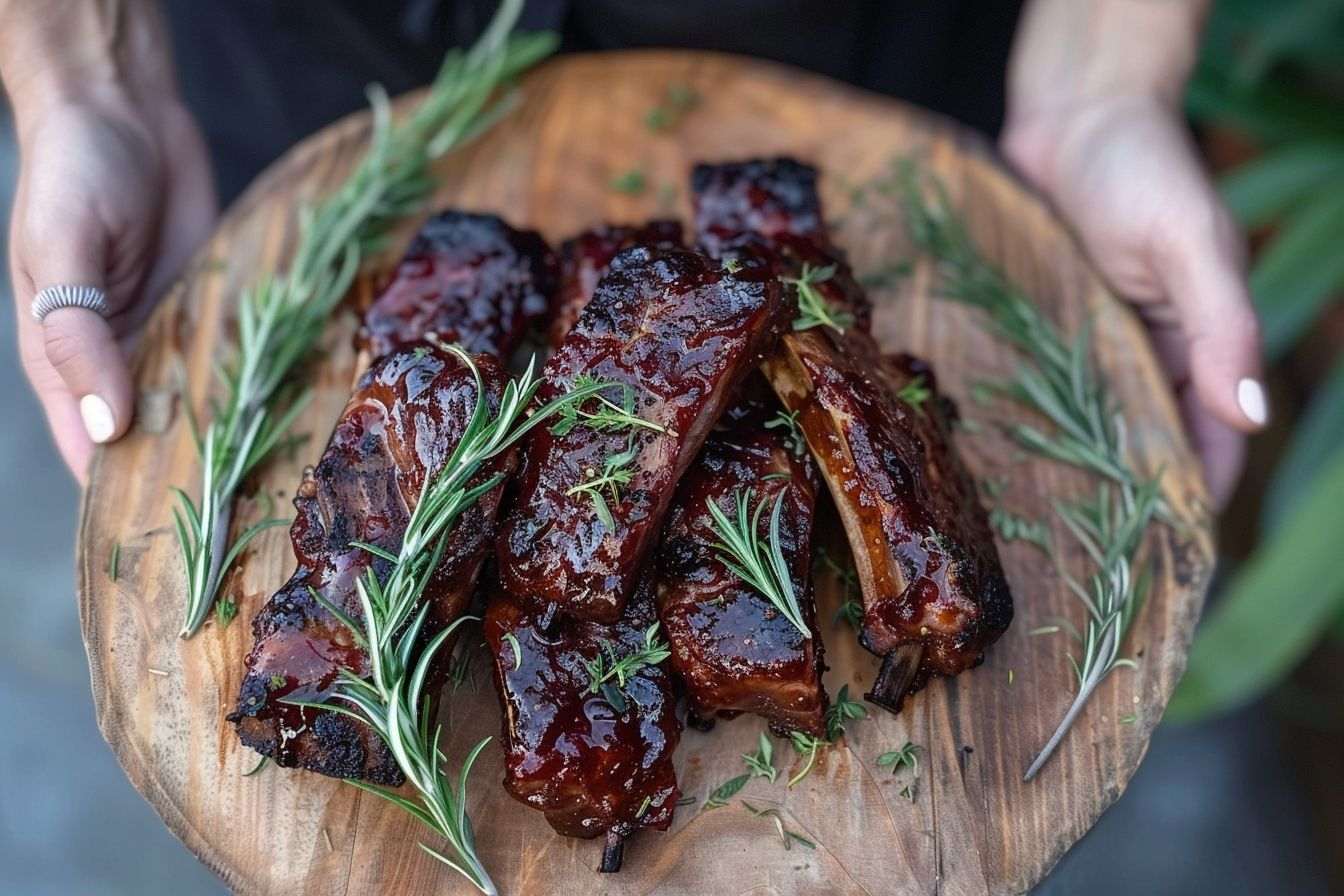 Image d'illustration. Côtes levées succulentes nappées de sauce barbecue