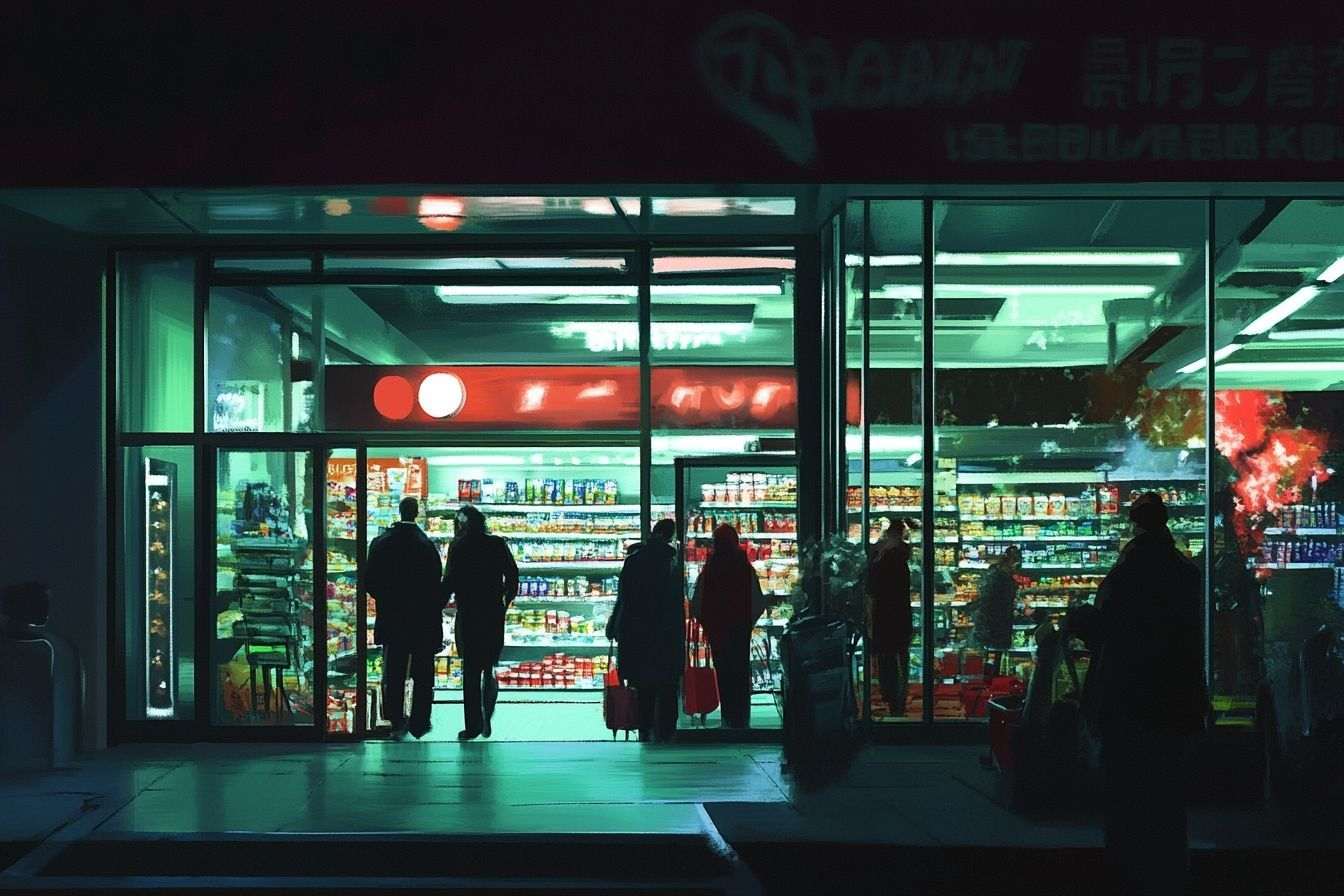 Image d'illustration. Scène nocturne supermarché