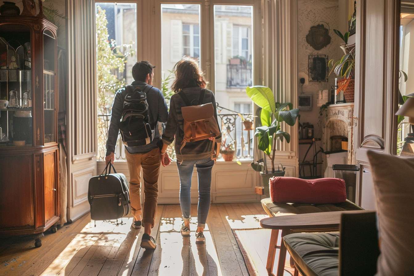 Un couple découvre sa location aibnb en ville