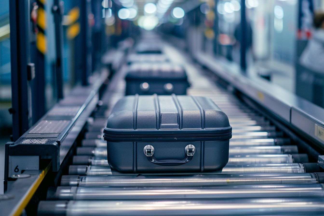 Tapis roulant bagages aéroport