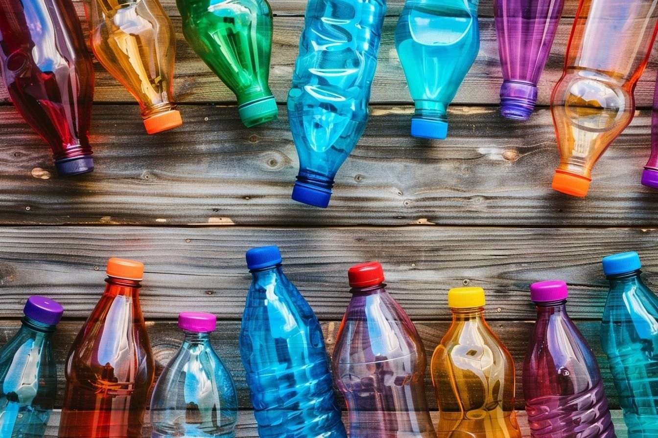 Collection de bouteilles pet colorées