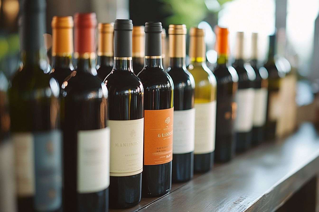 Collection raffinée de bouteilles de vin
