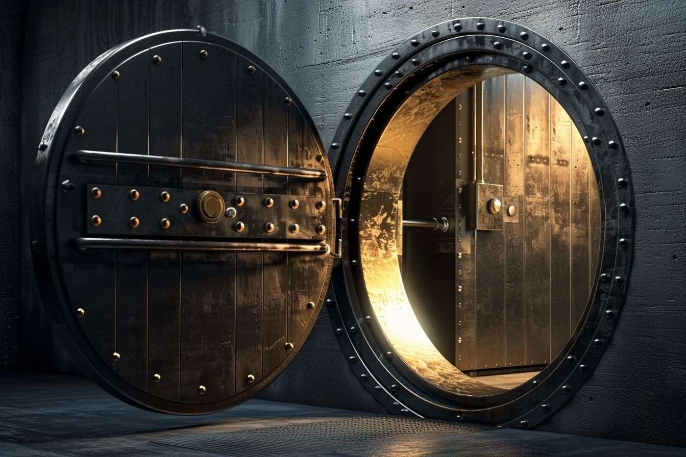 Porte de coffre vide entrebâillée
