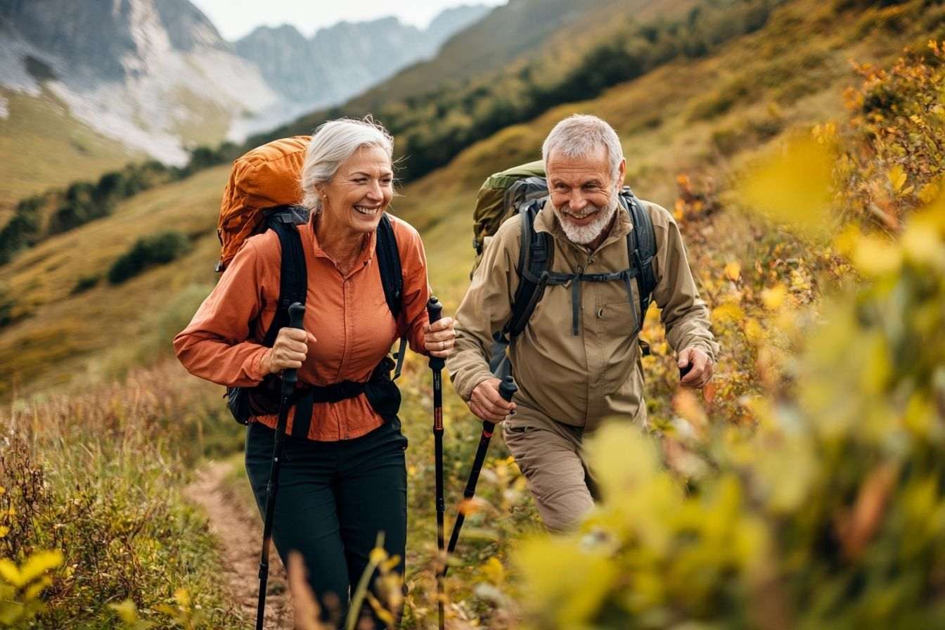 Retraités actifs en randonnée