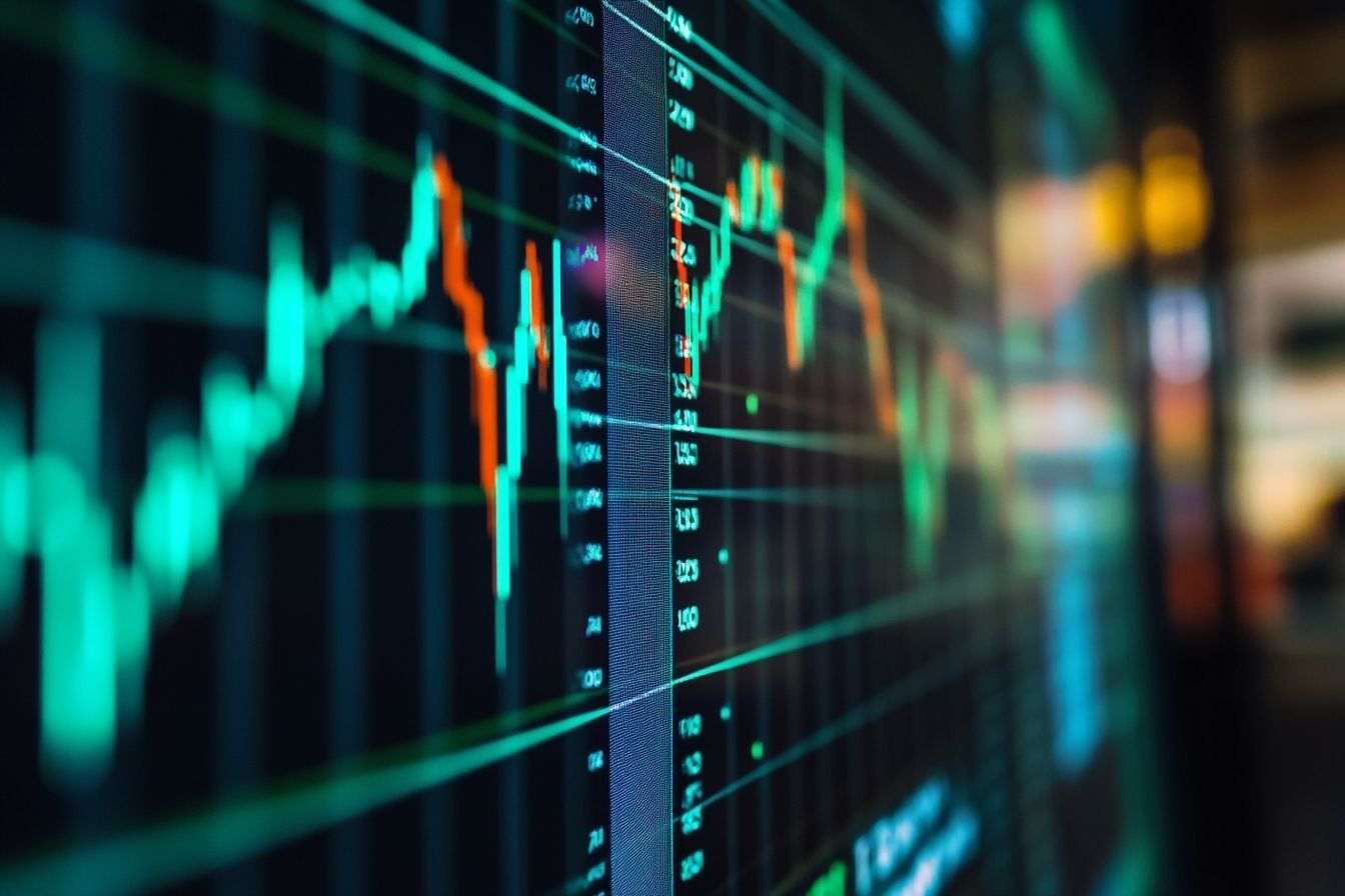 Graphiques de la bourse tesla en gros plan